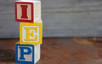 IEP Blocks Stack of blocks on a table spelling out I E P